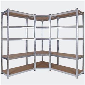 REAC ESTANTERIA METÁLICA ESQUINERA GALVANIZADA 5 BALDAS 180X90X40X90CM BLIM - BL0400-2