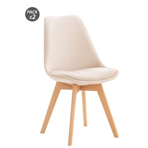 REACONDICIONADO PACK 2 SILLAS DESIGN D400 TELA BEIGE MUVIP - MV0495