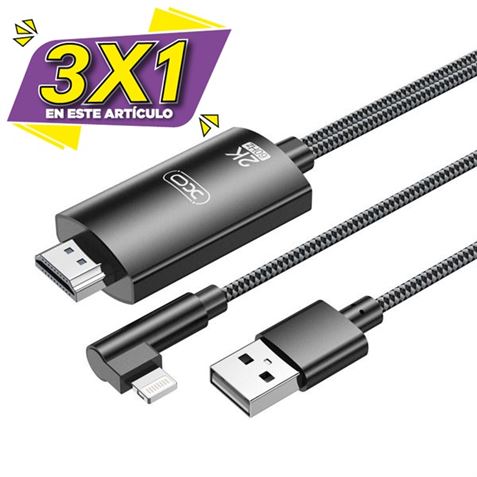 CABLE LIGHTNING A HDMI 1080P HD GB008 XO (3 X 1)