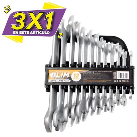 JUEGO LLAVES FIJAS 12 PCS BLIM (3 X 1)