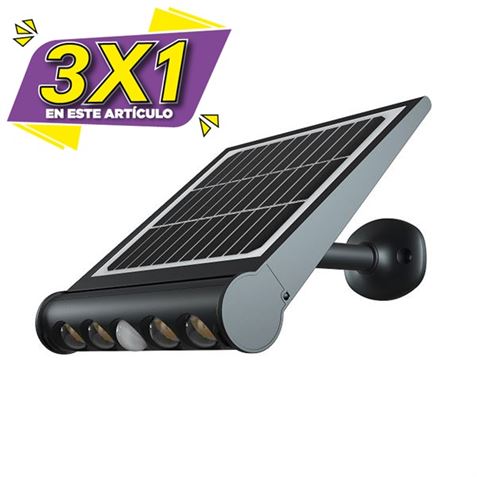 FOCO SOLAR MULTIFUNCIÓN 8W 950LM CON SENSOR ELBAT (3 X 1)