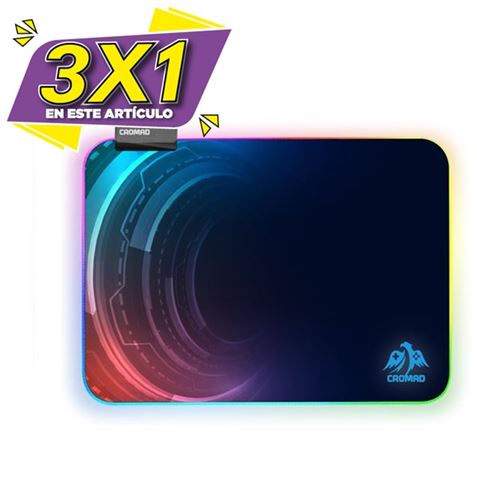 ALFOMBRILLA GAMING PRO | LED RGB | 350X250MM CROMAD (3 X 1)