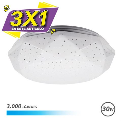 APLIQUE LED TECHO 30W 3000LM LUZ FRIA SERIE NEPTUNO ELBAT (3 X 1)