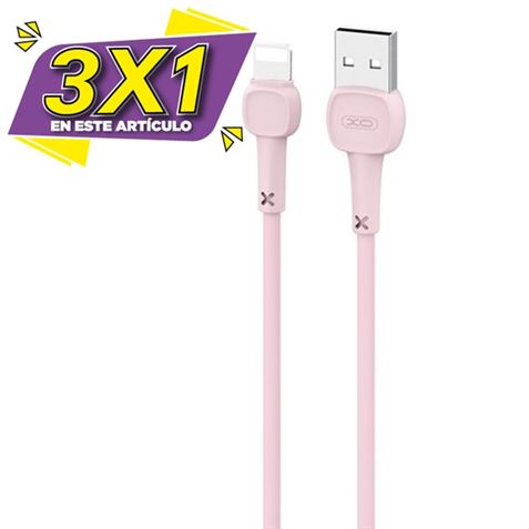 CABLE NB132 CARGA RAPIDA USB - LIGHTNING | 2A | 1 METRO | ROSA XO (3 X 1)