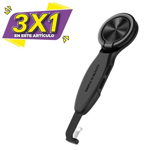 SOPORTE NB133 ADAPTADOR IPHONE SALIDA AUDIO Y CARGA XO (3 X 1)