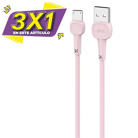 CABLE NB132 CARGA RAPIDA USB - MICRO USB | 2A | 1 METRO | ROSA XO (3 X 1)