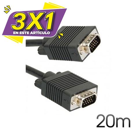 CABLE VGA MACHO-MACHO 20M 15PIN CROMAD (3 X 1)