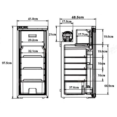 REAC NEVERA FIJA CON COMPRESOR LG 12V 90 LITROS 80W MUVIP - MV0471ESP