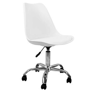 SILLA DE ESCRITORIO CON RUEDAS 97X47X58CM BLANCA