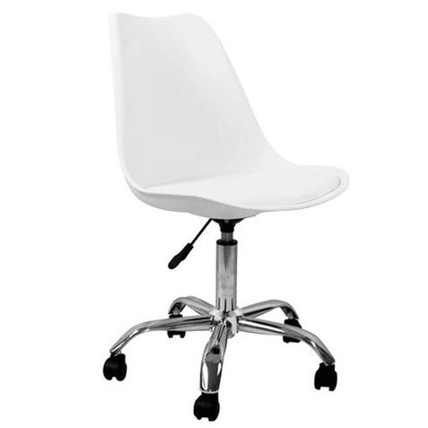 SILLA DE ESCRITORIO CON RUEDAS 97X47X58CM BLANCA - 80034