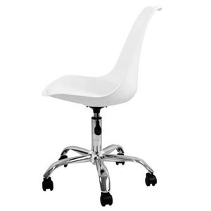 SILLA DE ESCRITORIO CON RUEDAS 97X47X58CM BLANCA - 80034-1 SILLA DE ESCRITORIO CON RUEDAS 97X47X58CM BLANCA - 80034-1