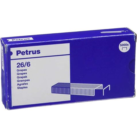 GRAPAS 26/6 CAJA 5000 UNIDADES COBRE PETRUS - 55712
