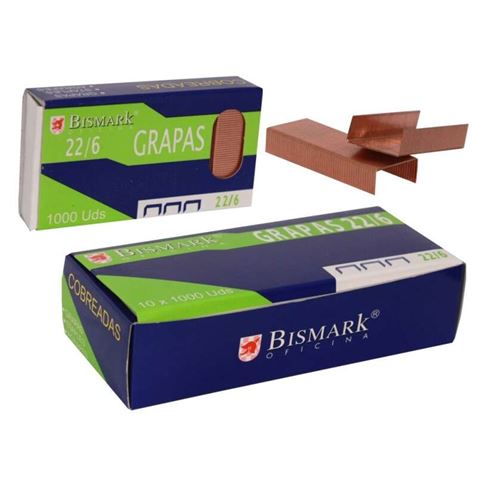 GRAPAS 22/6 CAJA 1000 UNIDADES COBRE BISMARK - 312590
