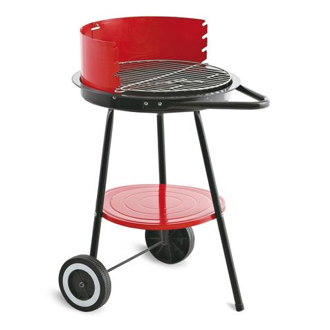 BARBACOA PORTATIL REDONDA 43CM CON RUEDAS ALGON - BY01010569490.