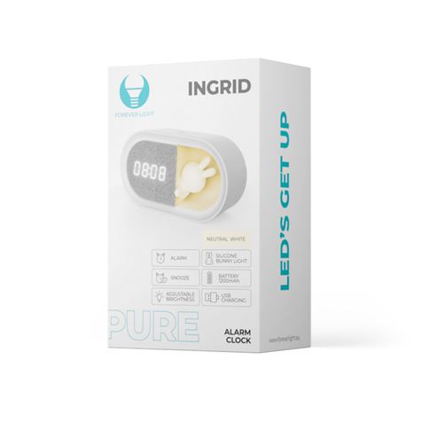 RELOJ DESPERTADOR CON LAMPARA LED RABBIT FOREVER - RTV100553-3