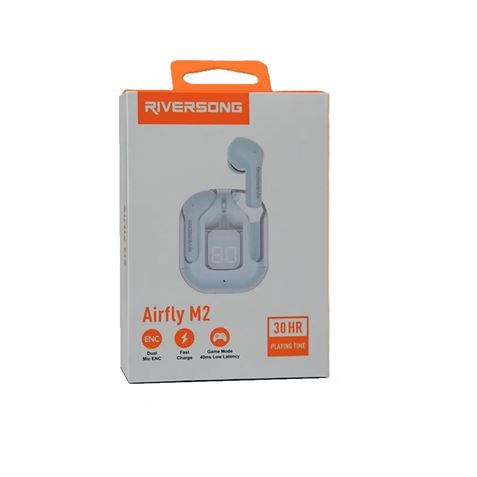 AURICULARES BLUETOOTH TWS AIRFLY M2 AZUL CON CANCELACION DE RUIDO RIVERSONG - GSM187700-1