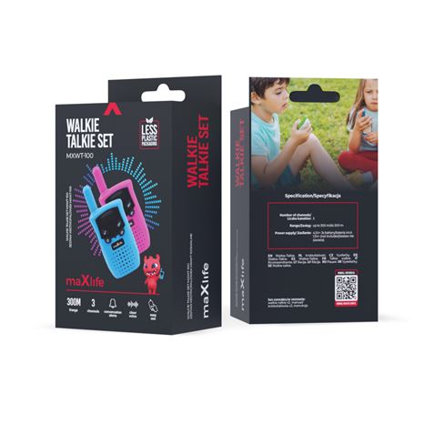 PACK 2 WALKIE TALKIE MXWT-100 AZUL ROSA MAXLIFE - OEM0200598-1