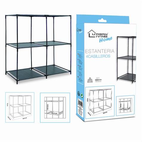 REACONDICIONADA ESTANTERIA NEGRA CUBOS 68.5X34.5 URBAN LIVING - 400143