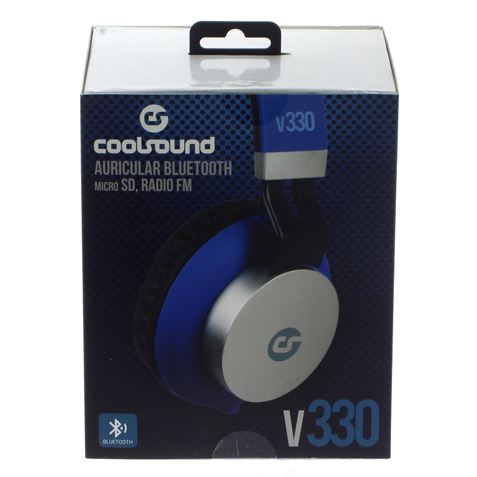 REAC AURICULAR + MICRO V330 BLUETOOTH + MICRO SD + RADIO FM NEGRO COOLSOUND - V330