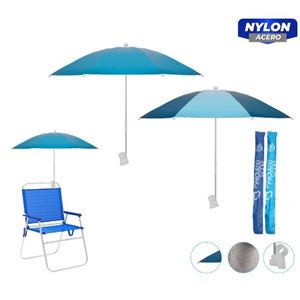 SOMBRILLA PARA SILLA O TUMBONA 100CM AZUL/TURQUESA - 10469