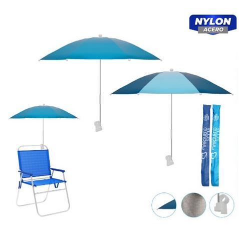 SOMBRILLA PARA SILLA O TUMBONA 100CM AZUL/TURQUESA - 10469