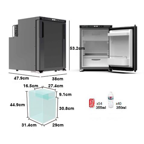 REACONDICIONADA NEVERA FIJA CON COMPRESOR LG 12V 50 LITROS 60W MUVIP - MV0469ESP