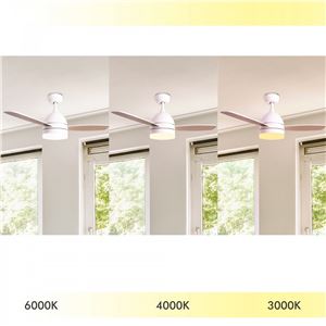 VENTILADOR DE TECHO 70W CON LUZ TRES TONALIDADES BLANCO JOCCA - 2172-1