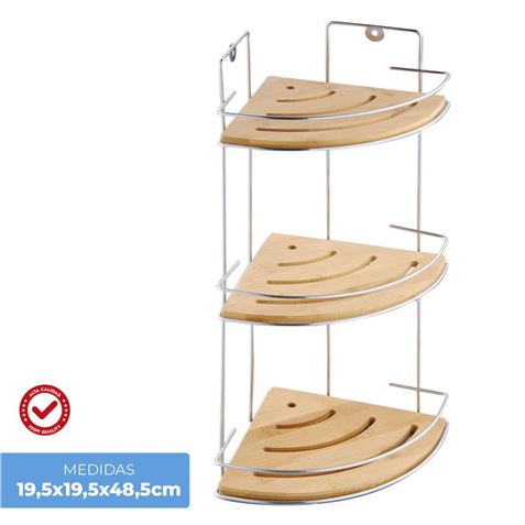 ESTANTERIA DE BAÑO ESQUINERA METAL BAMBU - 5011780010