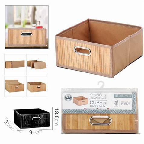 CESTA DE ALMACENAJE BAMBU 31X31X15 - 23884