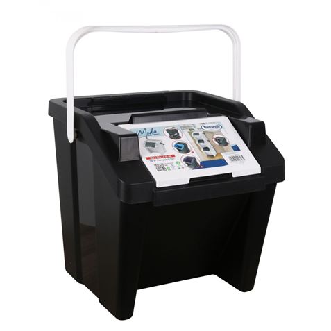 PAPELERA VERTICAL CON ASA 30 LITROS BLANCO/NEGRO MODA TONTARELLI - 8104703CAG7