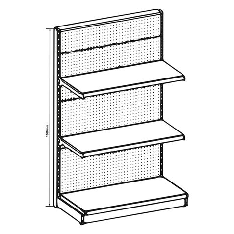 EXPOSITOR GÓNDOLA 900X450X1500MM NEGRO CROMAD - CR1208-4