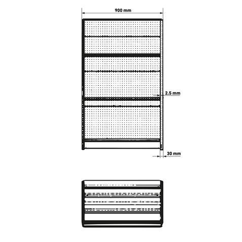 EXPOSITOR GÓNDOLA 900X450X1500MM NEGRO CROMAD - CR1208-6