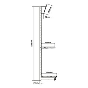 ESTANTERIA / EXPOSITOR DISPLAY 900X450X2200 COLOR NEGRO - CR1207-5