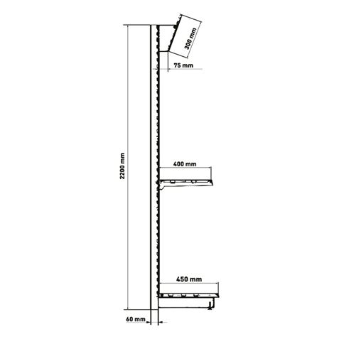ESTANTERIA / EXPOSITOR DISPLAY 900X450X2200 COLOR NEGRO - CR1207-5