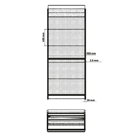 ESTANTERIA / EXPOSITOR DISPLAY 900X450X2200 COLOR NEGRO - CR1207-6