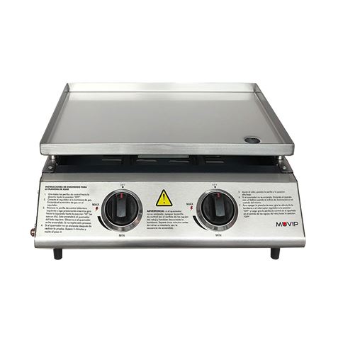 PLANCHA DE ASAR 2 FUEGOS INOXIDABLE MUVIP - MV0616
