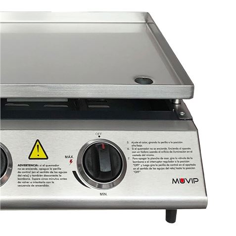 PLANCHA DE ASAR 2 FUEGOS INOXIDABLE MUVIP - MV0616-2