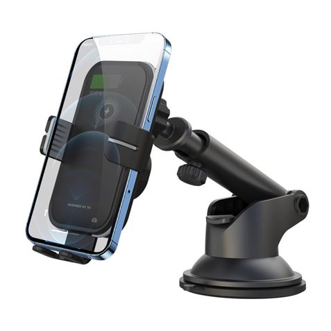 SOPORTE COCHE AUTO CIERRE + BASE DE CARGA INALAMBRICA 15W WX027 XO - XOWX027-3
