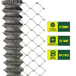MALLA DE VALLADO GALVANIZADA 60X60X2.5MM 1.5X25 METROS SUNGARDEN