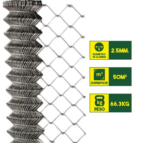 MALLA DE VALLADO GALVANIZADA 60X60X2.5MM 2X25 METROS SUNGARDEN - SG0156