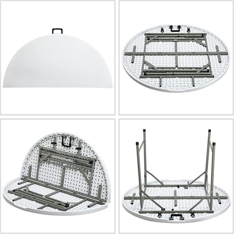 MESA DE RESINA REDONDA PLEGABLE 160X74CM 4.5CM SUNGARDEN - SG0159-6