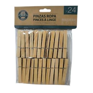 PACK 24 PINZAS DE ROPA MADERA FORNOR - 11812F-1