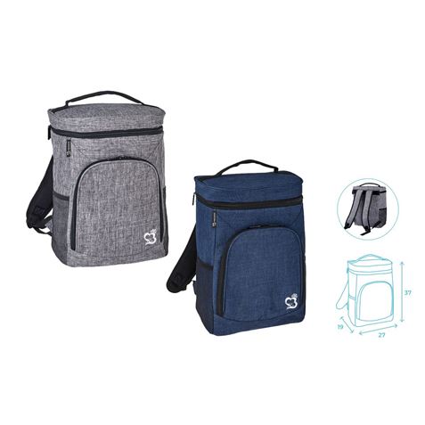 MOCHILA NEVERA POLIESTER 37X27X19 AZUL/GRIS SURTIDO - 10156.