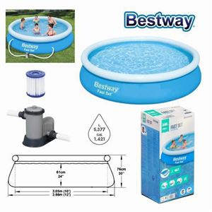 PISCINA HINCHABLE CON BOMBA Y FILTRO 366X76CM BESTWAY
