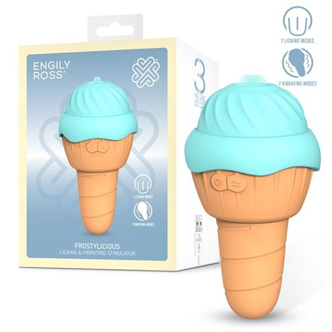 ESTIMULADOR CON LENGUA ESTIMULADORA Y VIBRACION FROSTYLICIOUS - ER79721-1