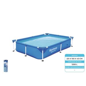 PISCINA RECTANGULAR STEEL PRO 221X150X43 BESTWAY - 56401.