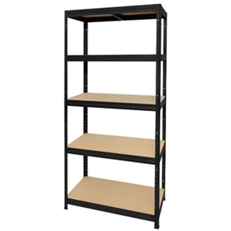 REACONDICIONADA ESTANTERIA NEGRA 5 BALDAS AJUSTABLES 175KG 180X90X40CM - 75080