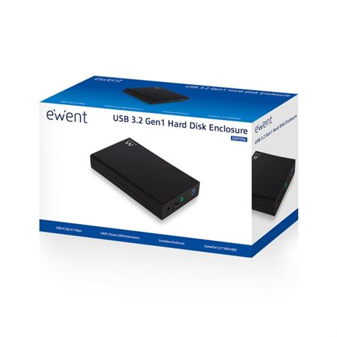 CAJA DISCO EXTERNO SATA 3.5" USB 3.2 NEGRO EWENT - EW7056-1