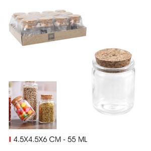 TARRO VIDRIO CON TAPON CORCHO 55ML LA MEDITERRANEA - BE03030476408.