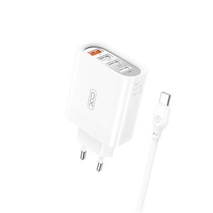 CARGADOR DE CORRIENTE L100 4XUSB + CABLE 2.4A TIPO C XO